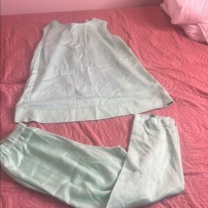 Vintage 1960s Sleeveless Mint Green Women's Houseware Set